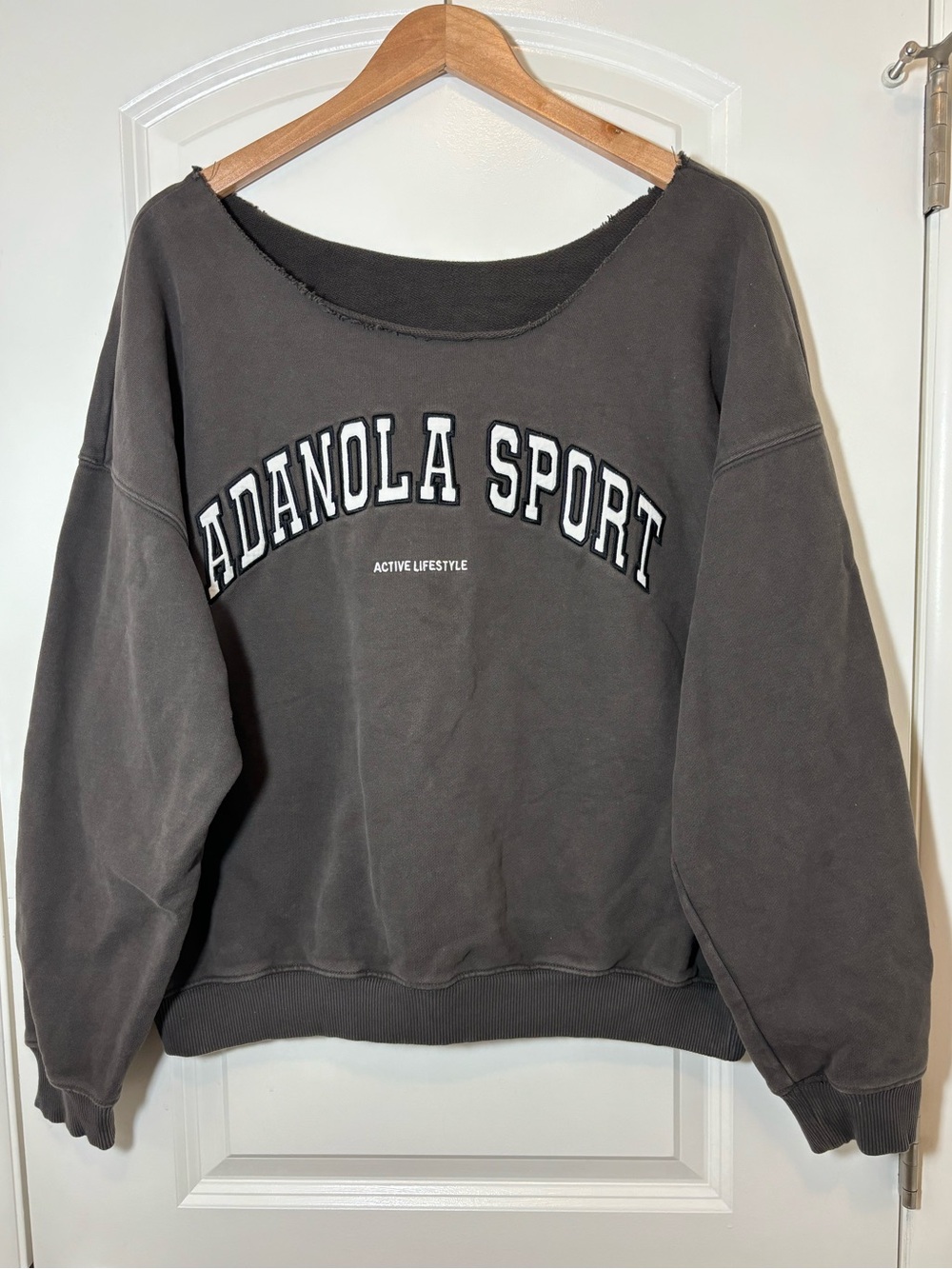 Adanola Sport Charcoal Crewneck Sweatshirt